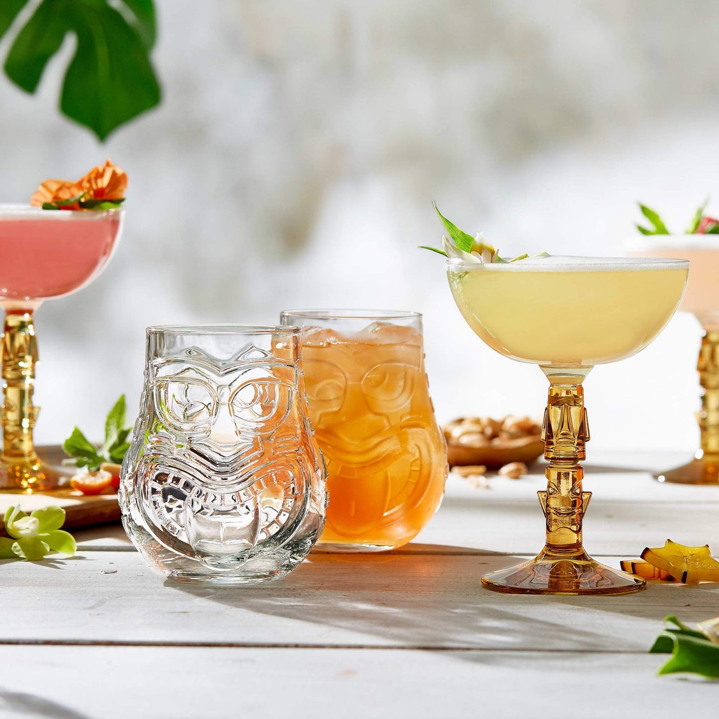 Libbey Tiki Split Tumbler Glasses, 15.75-ounce, Set of 4